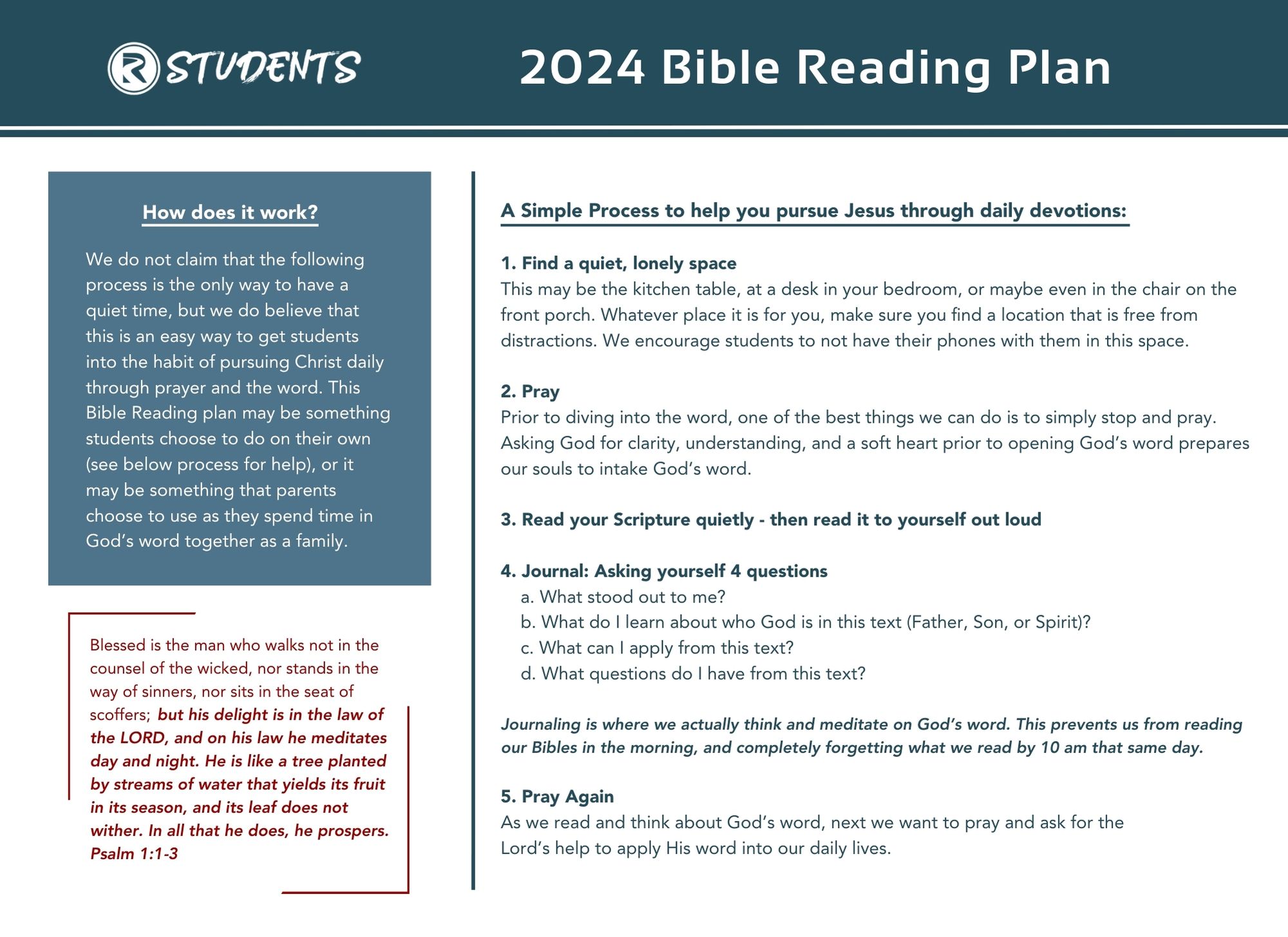 ROC Students Bible Reading Plan